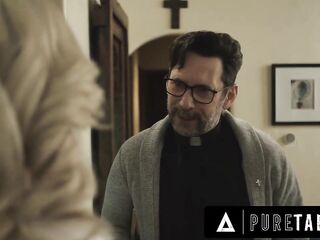 Older Priests Team fuck Tiny Blond