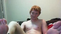 Feet Show while Jerking Off pt 1 Redhead