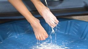 he want cum on her feet after hard sex