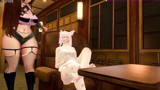 Freaky catgirl secretly touches herself on the train then gets caught and banged! - Preview