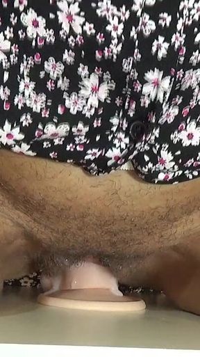 Beautiful Soft Hanging Tits Riding a Dildo