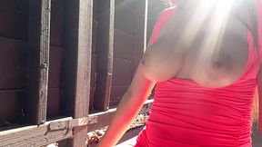Italian Big Tits Milf Artemisia Love Hot Solo Big Boobs bouncing Outdoor