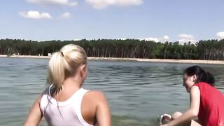 Blazin Sunset Strip Frenzy Sara and Esters Wild Nude Beach Orgy