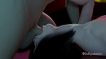 Nexus 3 Neon dreams. Cyberpunk sex with busty brunette. Extreme deepthroat