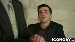 Vitorrio sits on top of Jay Johnsons long cut dick