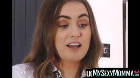 Petite stepdaughter Lola Rae fucks stepmom Louise Lee with dildo