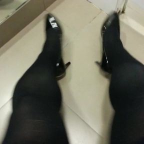 Black Patent Pumps with Pantyhose Teaser 16