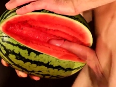 water melon cum - fucking a melon and cumming