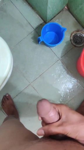 Bengali Boy's Solo Masturbation in the Bathroom