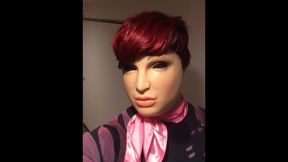 Naughty Nadia (trans, Crossdressing, Feminization, Transformation, Female Mask, Garters, High Heels) - Nody Nadia