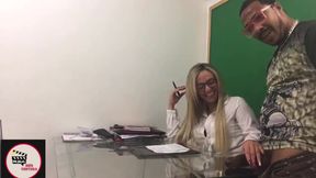 Black catra fucks teacher in classroom