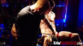 Fetish slave Devin Franco endures nipple tease cockplay and punishment