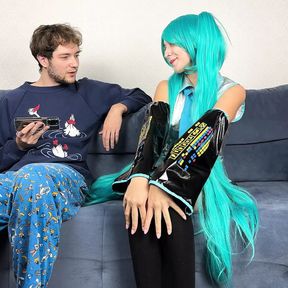 Vocaloid Hatsune Miku Didn&#039;t Expect Fans to Have Such Experienced Fingers! Cosplay Handjob Orgasm