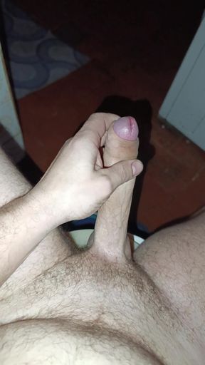 Hairy daddy jerk of his cock