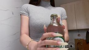 Playing with bottle ASMR