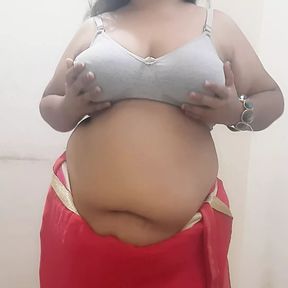 desi Indian naughty horny wife stripping out of saree part 1