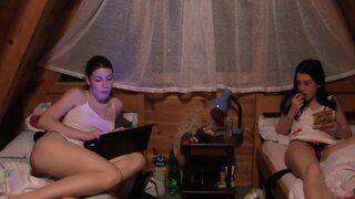 Stacked girls with natural knockers teasing each other