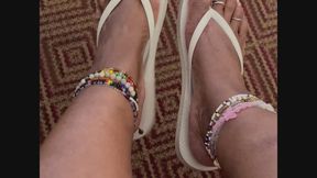 Deep sexy Soles with white flip flops