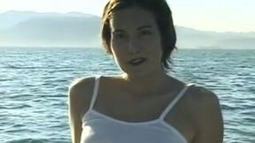 Cute brunette hooker on my yacht can't wait to fuck me