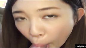 ”Naughty Japanese university hottie licking & sucking dick like lollipop”
