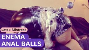 Slave gets ravaged with extreme femdom enema, anal&#x1F44C; whipped cream and ball play