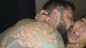 Scorching Brunette Deep-throat Sucks Hard Pecker Spilling Jizz On Her Face