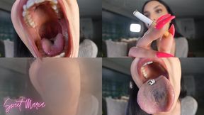 Closeup tongue fetish human ashtray | Sweet Maria