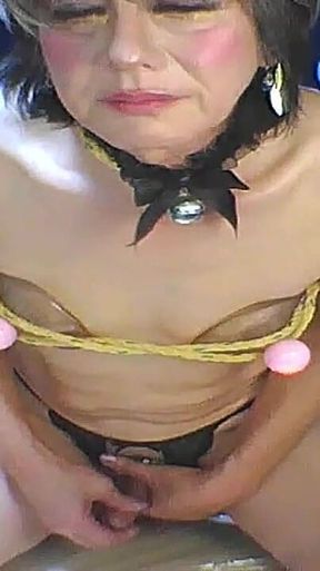 Tied up with a Rope and Ejaculated with a Boob Toy