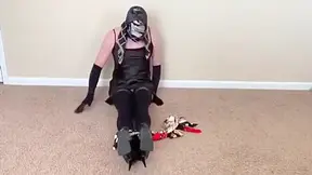 Selfbondage With Scarves Wearing Satin