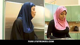 Stepbro from America pounds hijab-wearing stepsis Ella Knox's massive tits