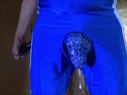 E-stim cum milking with chastity cage