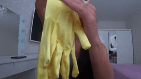 You can cum on my silk yellow gloves aa