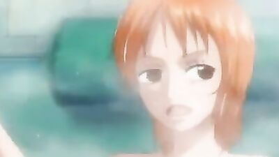 Nami gets a steamy, relaxing bath in one of the best hentai porn scenes!