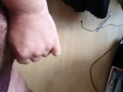 Chubby slow motion uncut cumshot