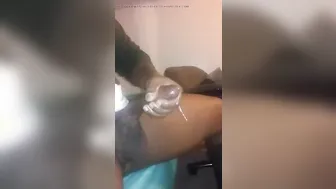 Muscular American stud strokes big black cock and shoots huge load