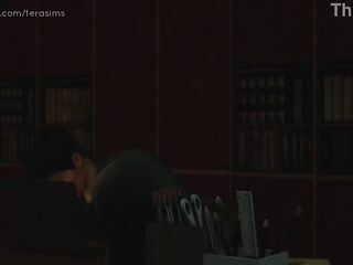 Coarse sex with my step-daughter's wicked ally in my office - Sims 4, CG Porn