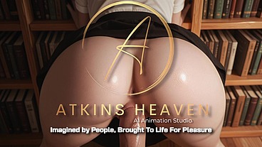 Librarian With Big Ass Gets Bent Over And Creampied In Public Library - [POV / Virtual Sex / AI]