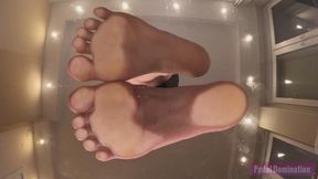 High Arched Soles on Glass - 4K MP4