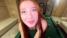 Dive into a real couple's wild billiards session with intense desire.