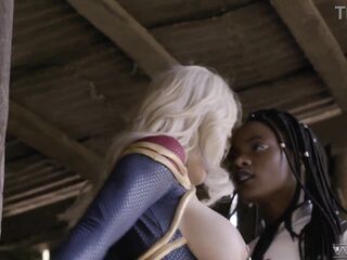 Naughty - Captain Marvel Makes Her Alter Dimension Ebony Self Squirt Hard FULL SCENE