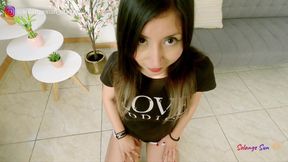 I want to play I&#039;m your little stepsis and you give me all your cum in my mouth  - Spanish JOI