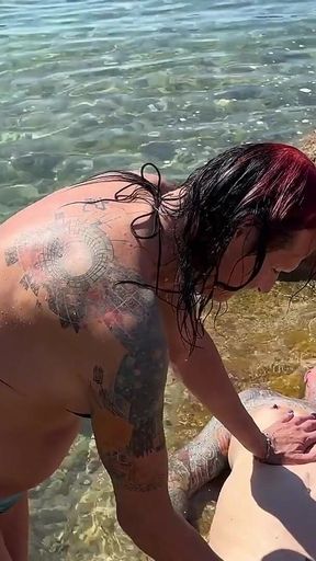 Shemale Mistress Naomiperv Is Playing Publicly with Her Slave Paul
