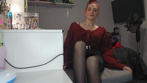 Your college girlfriend knows how much you are into feet She thought it would be hot to sneak into one of the classrooms, prop her feet up on the desk and make you stroke your cock and cum for her sweaty stinky soft nylon soles