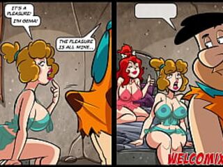 Screwing 2 virgins chick at the same time! Flintstones Cartoons porn