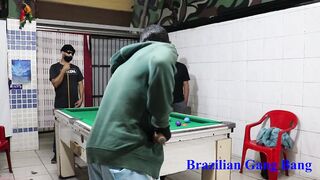 Snooker between friends ends inside a mind-sucking sex party