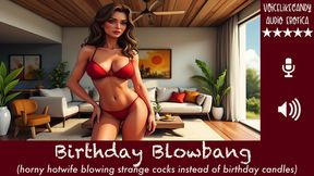 Birthday Blowbang [Improv] [Hotwife] [Group of Strangers] [Blowbang Party] [Cocksucking] [Lots of Blowjobs] [Swallowing] [Facial]