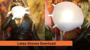 SENSORY OVERLOAD... Latex Gloves, PVC Crotch High Boots & Leather Skirt and Top...
