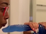 MissBNasty gets super sloppy with her dildo in dressing room