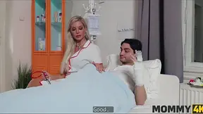 Hot HOT MOM nurse helps cure young dick