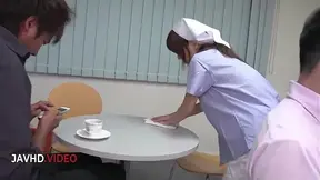 Chesty Nurse Chihiro Akino Gives Epic Throat-Flirting with Double Blowjob in Steamy Tryst